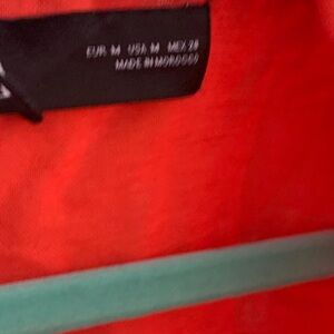 Bright orange linen shirt jacket